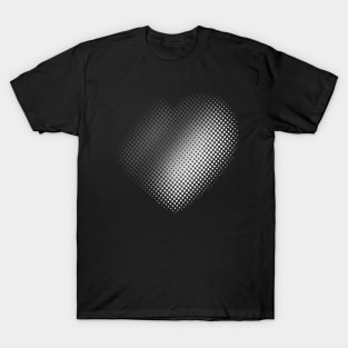 Linear Gradient on Halftone Heart (Black) NOIR T-Shirt